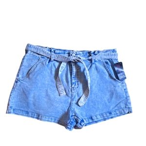 Paperbag Denim Shorts Juniors Plus Size 21